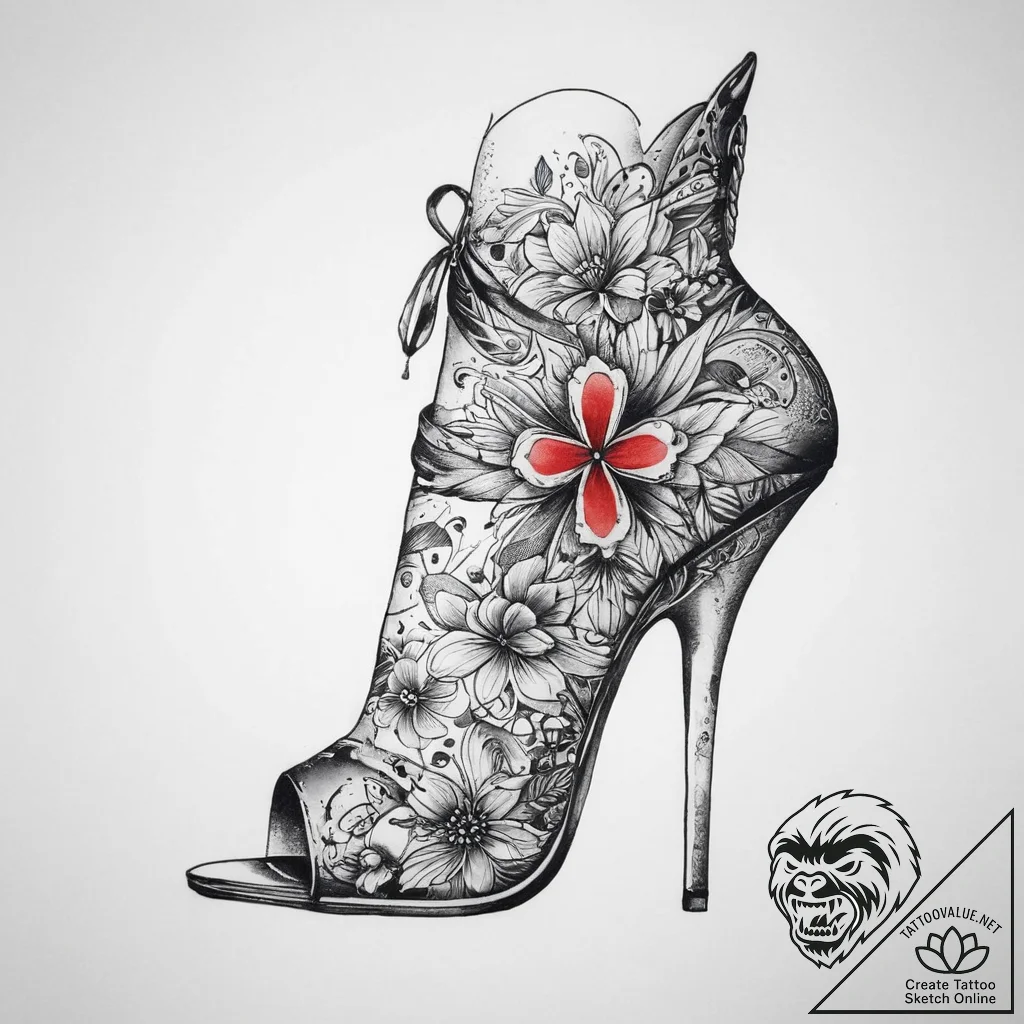 Tattoo sketch high heel tattoo, tattoo line a... - tattoo sketch (№1760174543_0, 11.10.2025 09:22) — tattoovalue.net