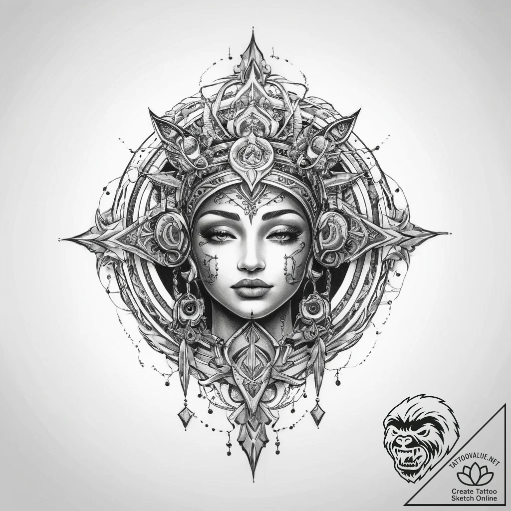 Tattoo sketch blessed frequency - tattoo sketch (№1760174976_0, 11.10.2025 09:29) — tattoovalue.net