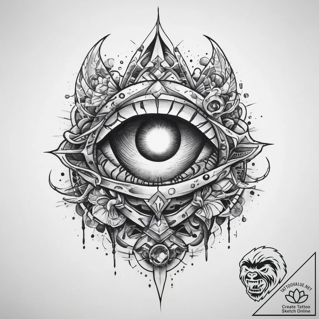 Tattoo sketch cosmic portrayal, concept art f... - tattoo sketch (№1760176497_0, 11.10.2025 09:54) — tattoovalue.net