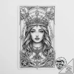 Tattoo sketch tarot card lovers – tattoo sketch (№1760177149_0, 11.10.2025 10:05) — tattoovalue.net