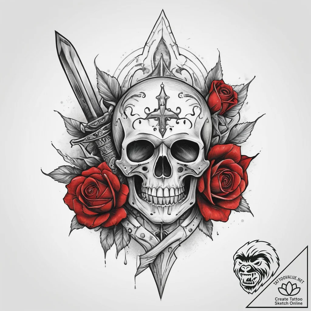 Tattoo sketch dagger, artistic tattoo sketch,... - tattoo sketch (№1760177581_0, 11.10.2025 10:13) — tattoovalue.net