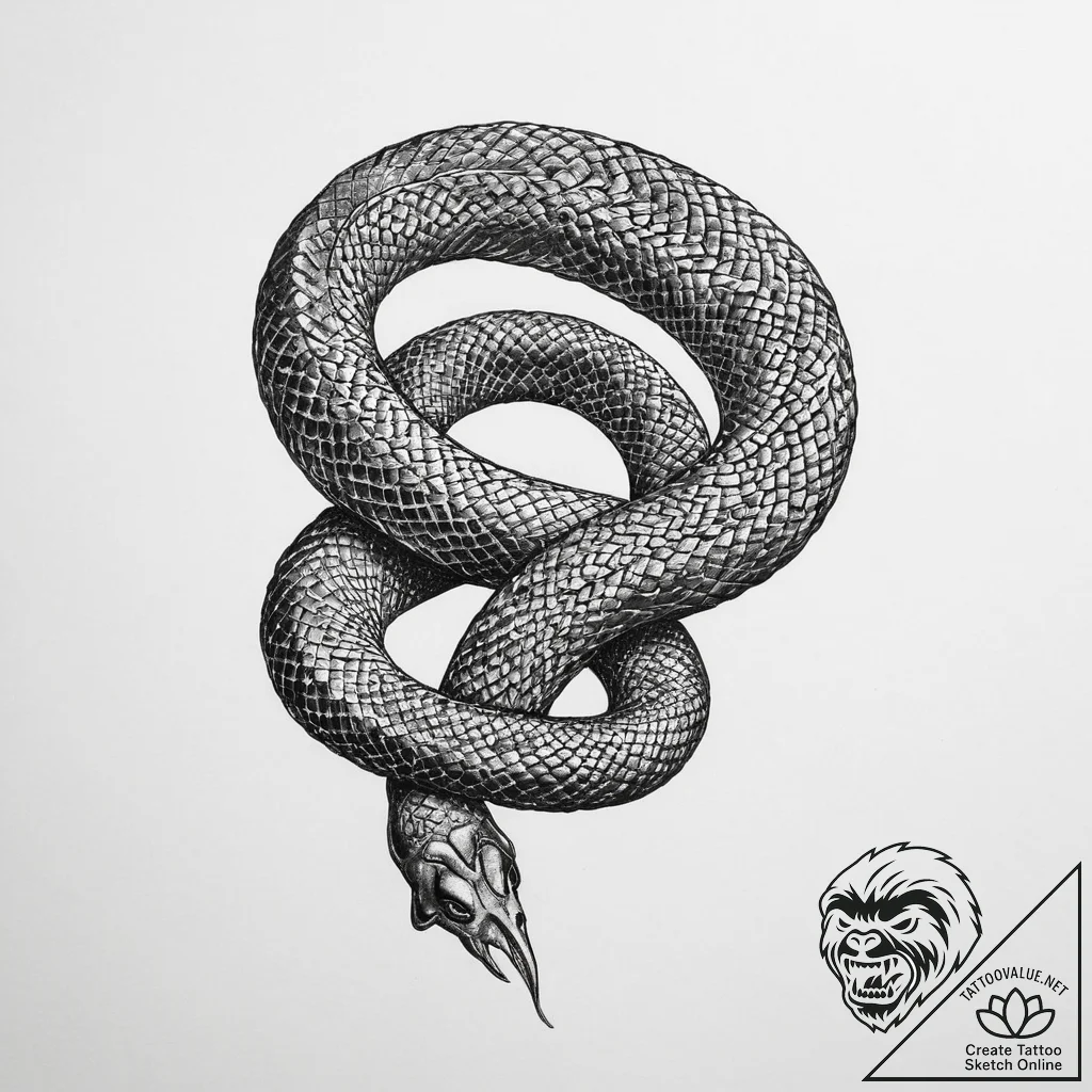 Tattoo sketch anaconda, artistic tattoo sketc... - tattoo sketch (№1760178014_0, 11.10.2025 10:20) — tattoovalue.net