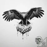 Tattoo sketch hands with a vulture – tattoo sketch (№1760179112_0, 11.10.2025 10:38) — tattoovalue.net