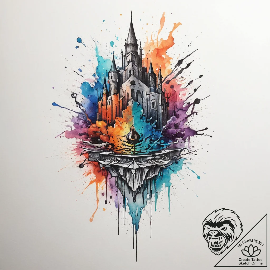 Tattoo sketch fortress, tattoo sketch design,... - tattoo sketch (№1760180628_0, 11.10.2025 11:03) — tattoovalue.net