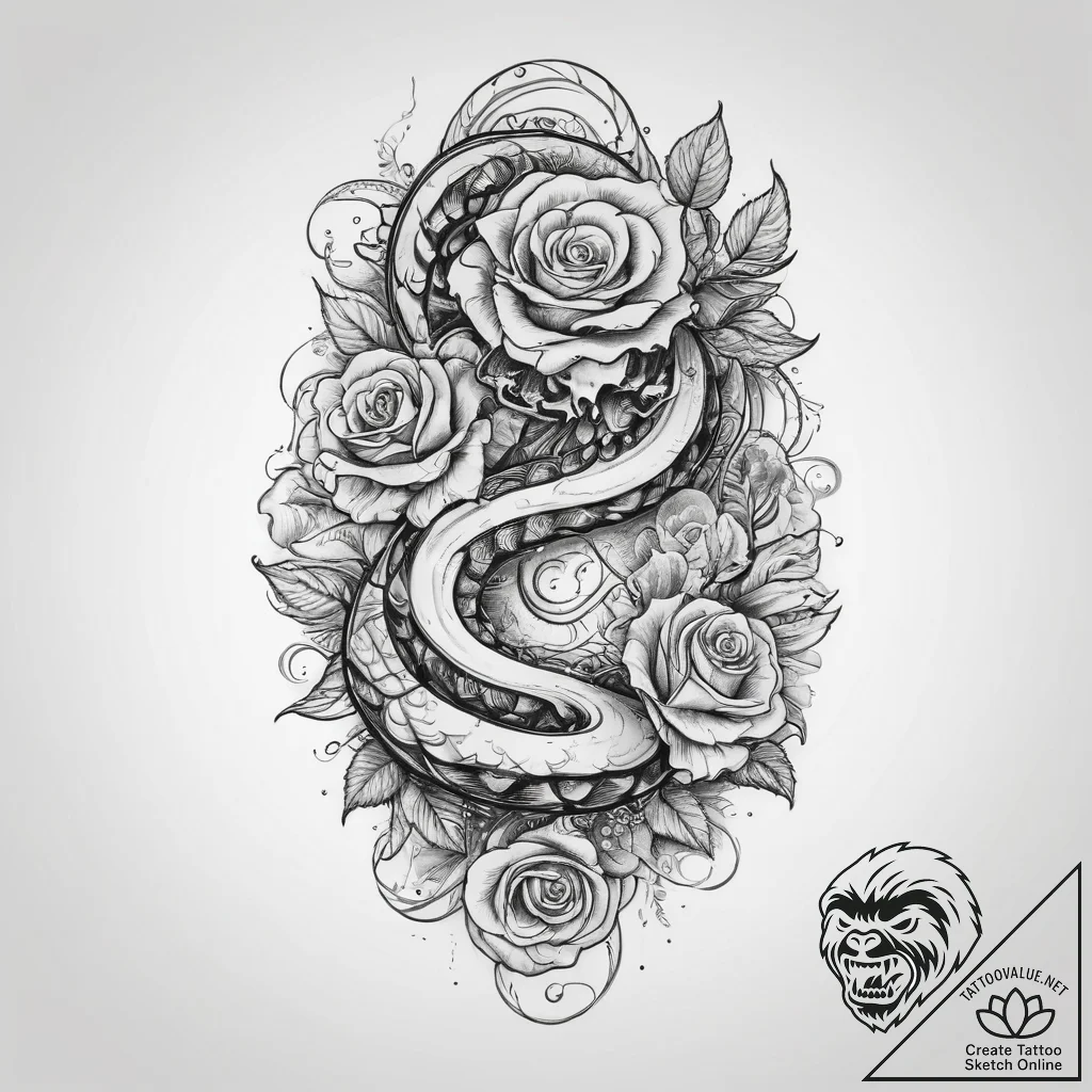 Tattoo sketch sea serpent wave, tattoo line a... - tattoo sketch (№1760183675_0, 11.10.2025 11:54) — tattoovalue.net