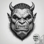 Tattoo sketch orc brute, tattoo line art, dot… – tattoo sketch (№1760184324_0, 11.10.2025 12:05) — tattoovalue.net
