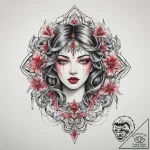 Tattoo sketch pink, ink illustration for tatt… – tattoo sketch (№1760186715_0, 11.10.2025 12:45) — tattoovalue.net