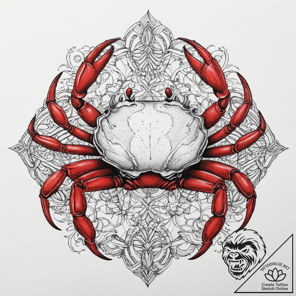 Tattoo sketch ghost crab, ink illustration fo... - tattoo sketch (№1760188021_0, 11.10.2025 13:07) — tattoovalue.net
