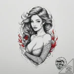 Tattoo sketch mermaid tattoo, concept art for… – tattoo sketch (№1760188668_0, 11.10.2025 13:17) — tattoovalue.net