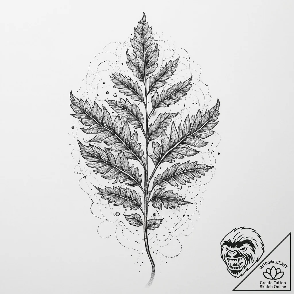 Tattoo sketch cilantro, concept art for tatto... - tattoo sketch (№1760188884_0, 11.10.2025 13:21) — tattoovalue.net