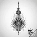 Tattoo sketch spire – tattoo sketch (№1760189964_0, 11.10.2025 13:39) — tattoovalue.net
