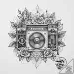 Tattoo sketch old radio with a speaker, tatto… – tattoo sketch (№1760190181_0, 11.10.2025 13:43) — tattoovalue.net