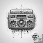 Tattoo sketch vintage radio with sound waves,… – tattoo sketch (№1760190399_0, 11.10.2025 13:46) — tattoovalue.net