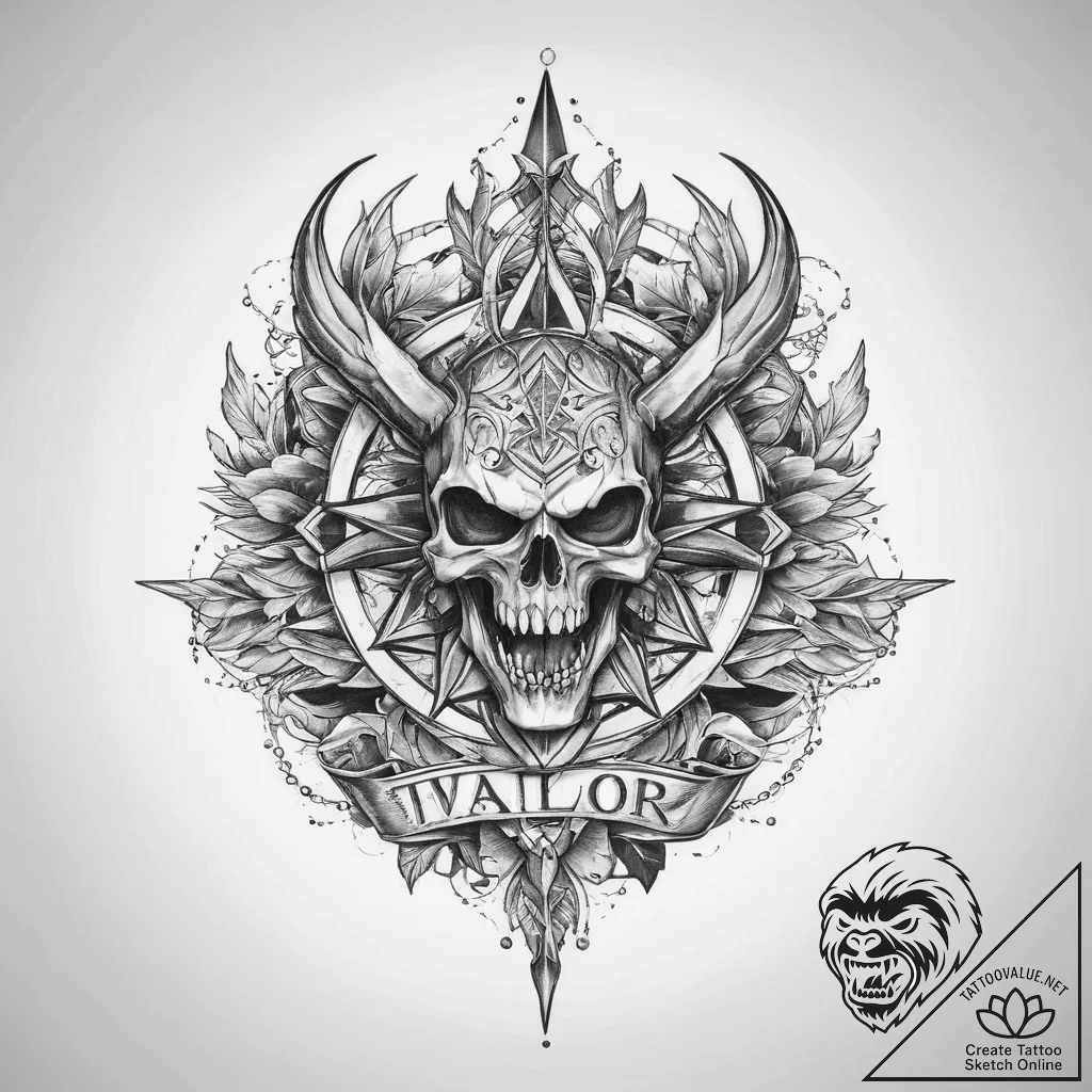 Tattoo sketch valor - tattoo sketch (№1760191048_0, 11.10.2025 13:57) — tattoovalue.net