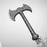 Tattoo sketch perun’s axe with a hammer, tatt… – tattoo sketch (№1760191491_0, 11.10.2025 14:04) — tattoovalue.net