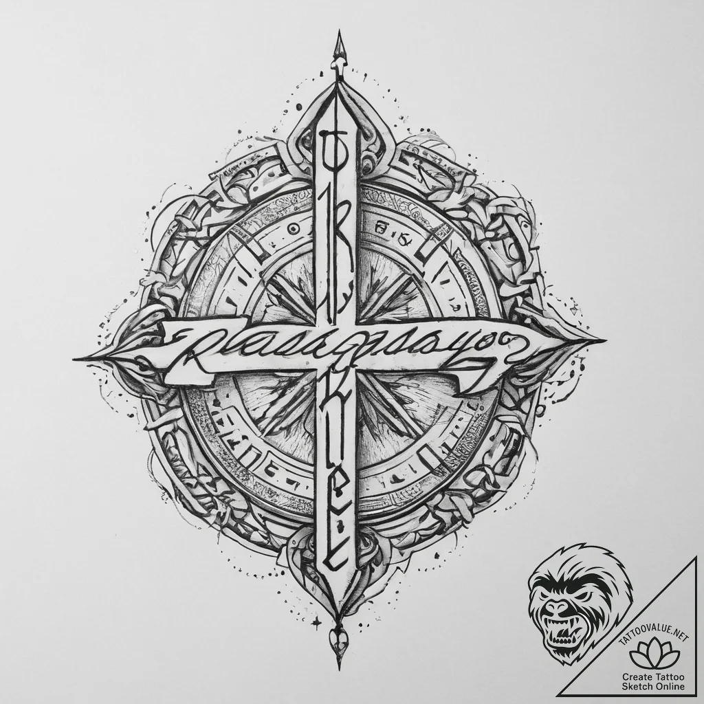 Tattoo sketch kyrie eleison lettering, concep... - tattoo sketch (№1760194089_0, 11.10.2025 14:48) — tattoovalue.net
