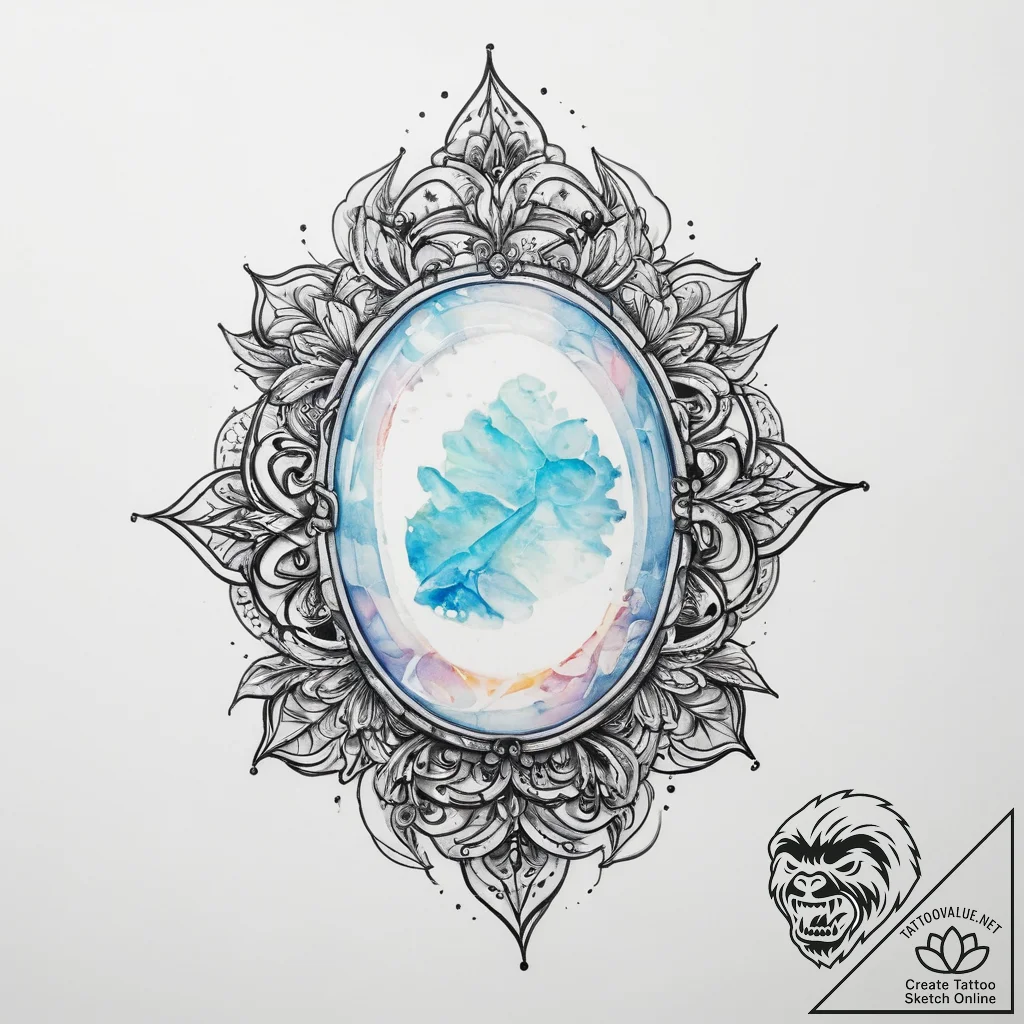 Tattoo sketch opal - tattoo sketch (№1760194522_0, 11.10.2025 14:55) — tattoovalue.net