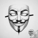 Tattoo sketch v for vendetta mask, concept ar… – tattoo sketch (№1760195179_0, 11.10.2025 15:06) — tattoovalue.net