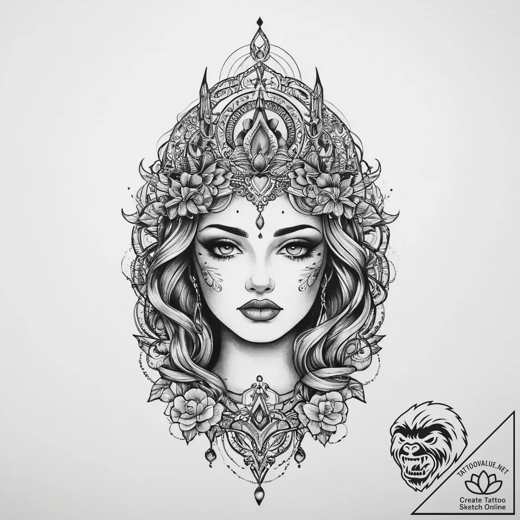 Tattoo sketch divine narrative, artistic tatt... - tattoo sketch (№1760196482_0, 11.10.2025 15:28) — tattoovalue.net