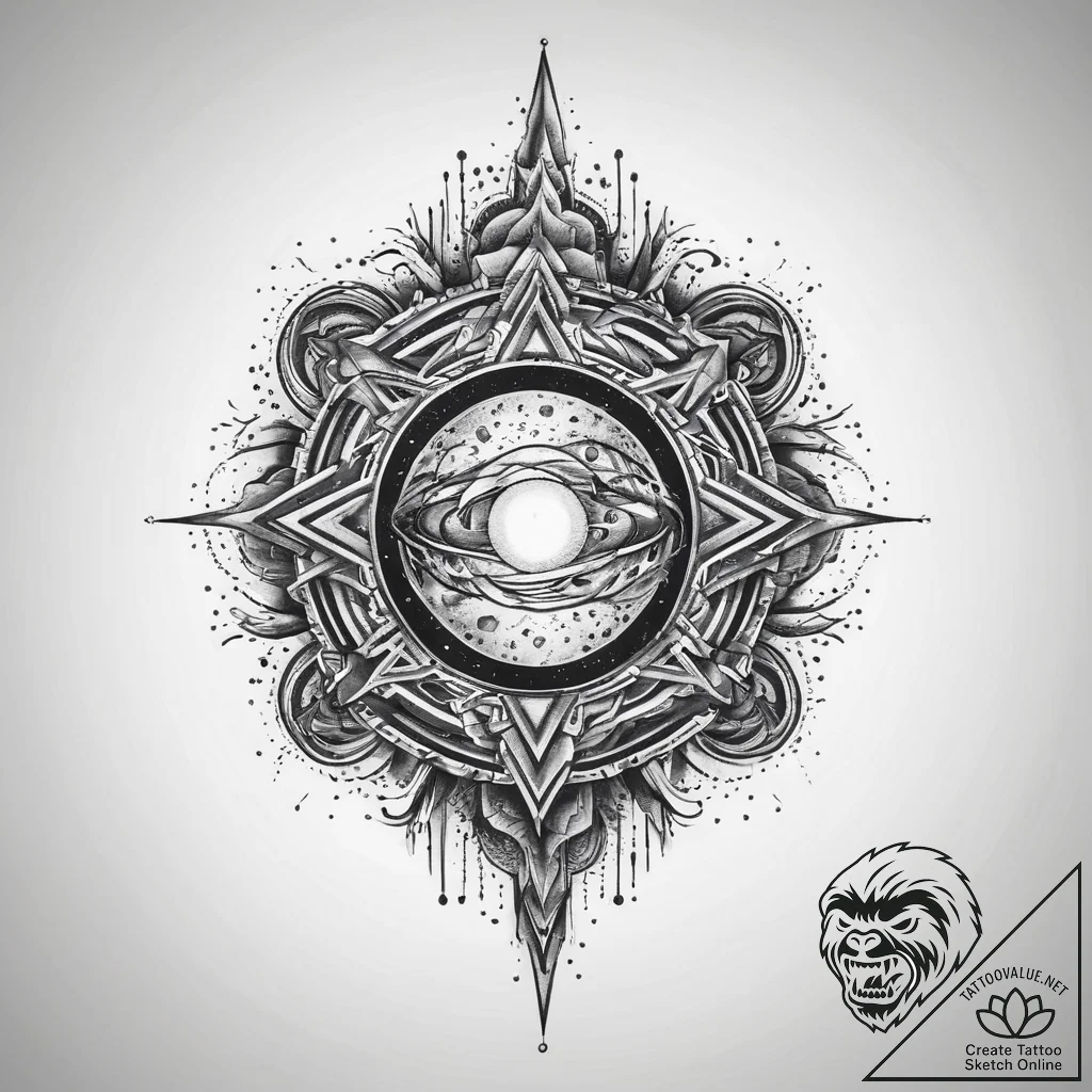 Tattoo sketch cosmic domain, artistic tattoo... - tattoo sketch (№1760197971_0, 11.10.2025 15:52) — tattoovalue.net
