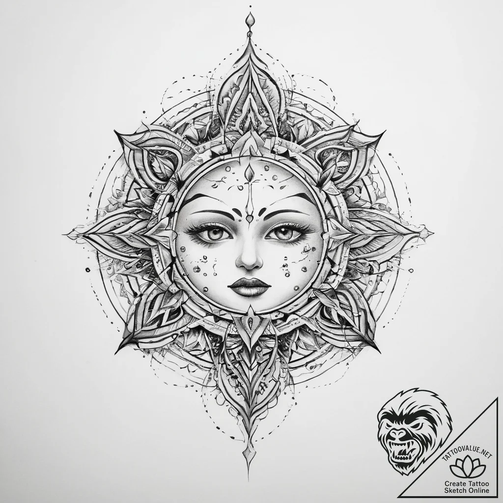 Tattoo sketch cosmic fable - tattoo sketch (№1760199311_0, 11.10.2025 16:15) — tattoovalue.net