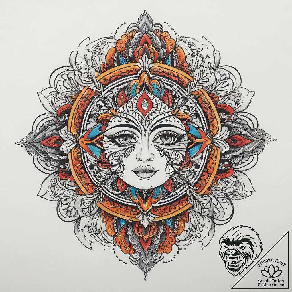Tattoo sketch spiritual character, tattoo dra... - tattoo sketch (№1760200839_0, 11.10.2025 16:40) — tattoovalue.net