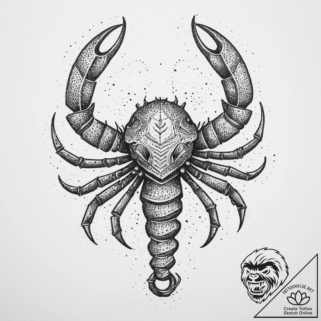 Tattoo sketch scorpio zodiac symbol, tattoo f... - tattoo sketch (№1760201064_0, 11.10.2025 16:44) — tattoovalue.net