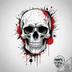 Tattoo sketch trash polka череп с кляксами, a… – tattoo sketch (№1760205826_0, 11.10.2025 18:03) — tattoovalue.net