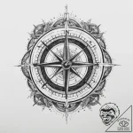 Tattoo sketch compass with a quote, tattoo dr… – tattoo sketch (№1760206259_0, 11.10.2025 18:10) — tattoovalue.net