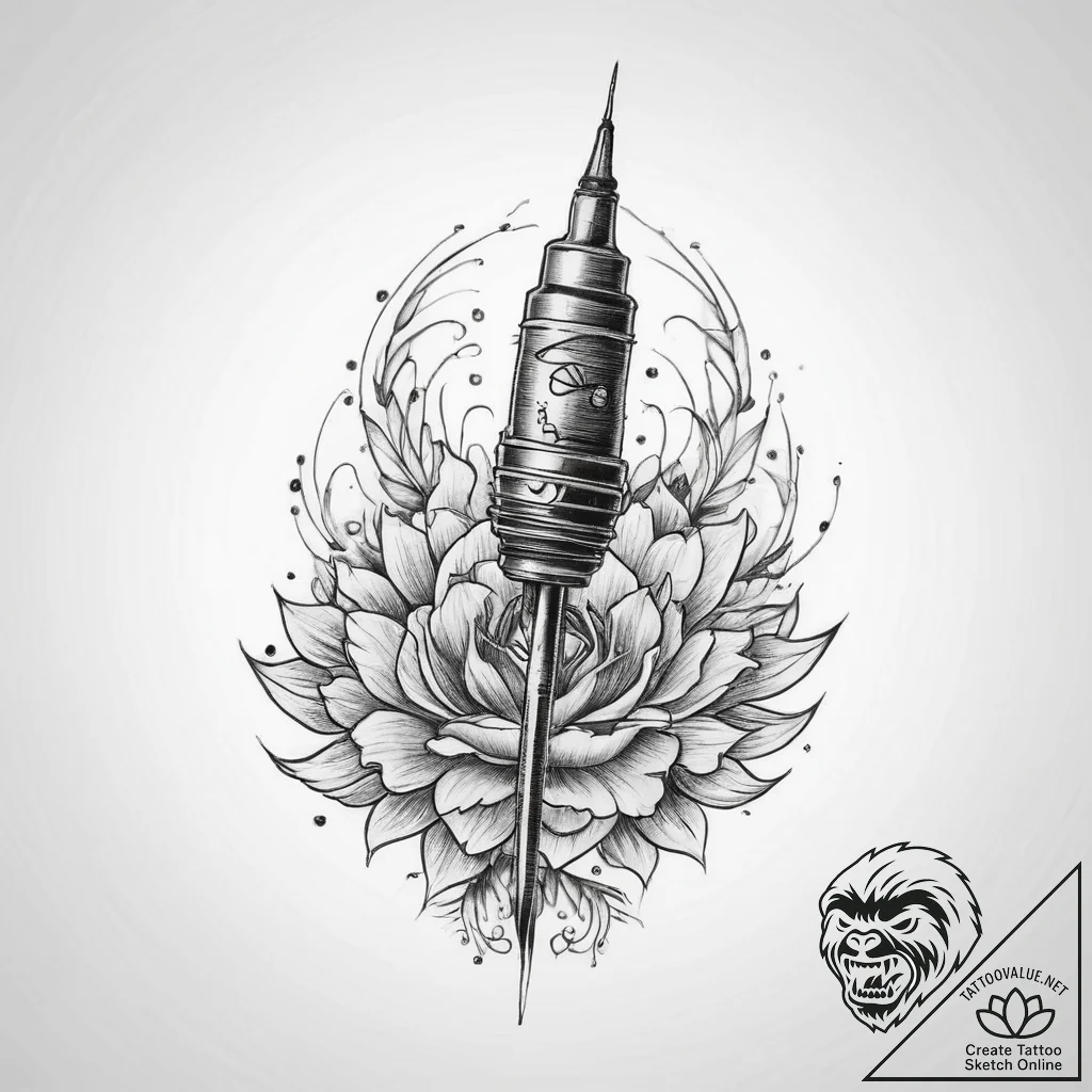 Tattoo sketch needle - tattoo sketch (№1760207769_0, 11.10.2025 18:36) — tattoovalue.net