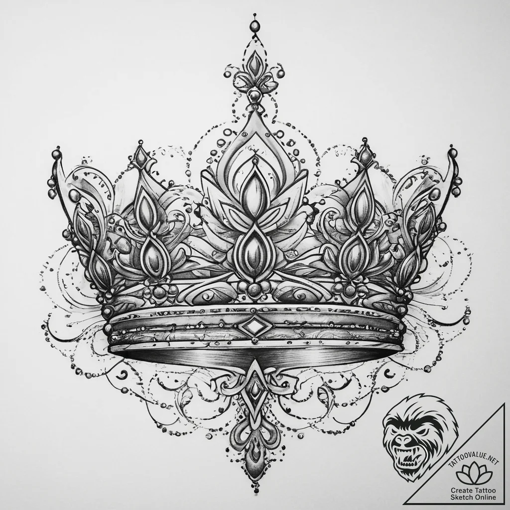 Tattoo sketch tiara, tattoo sketch design, so... - tattoo sketch (№1760208632_0, 11.10.2025 18:50) — tattoovalue.net