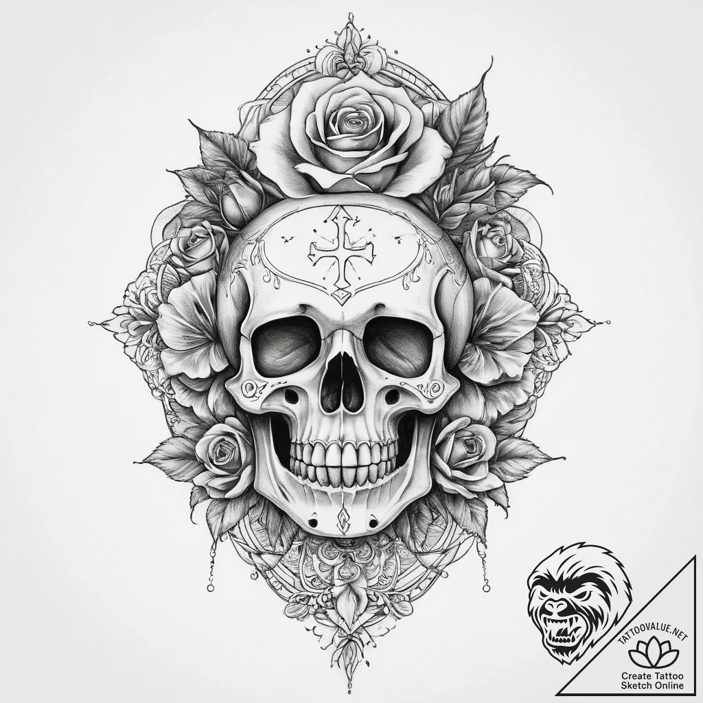 Tattoo sketch a religious figure, tattoo line... - tattoo sketch (№1760209063_0, 11.10.2025 18:57) — tattoovalue.net