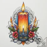 Tattoo sketch candle making a candle and a wi… – tattoo sketch (№1760210584_0, 11.10.2025 19:23) — tattoovalue.net