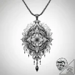 Tattoo sketch necklace with a pendant, ink il… – tattoo sketch (№1760211882_0, 11.10.2025 19:44) — tattoovalue.net