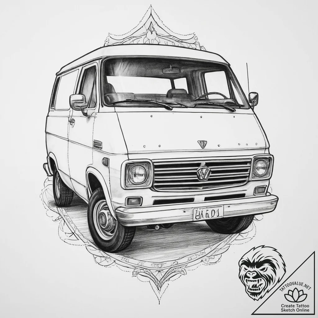Tattoo sketch delivery driver a person with a... - tattoo sketch (№1760213616_0, 11.10.2025 20:13) — tattoovalue.net