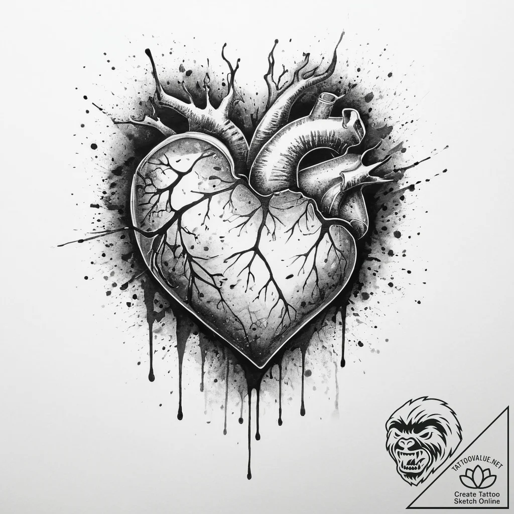 Tattoo sketch heart tattoo, tattoo drawing ou... - tattoo sketch (№1760214696_0, 11.10.2025 20:31) — tattoovalue.net