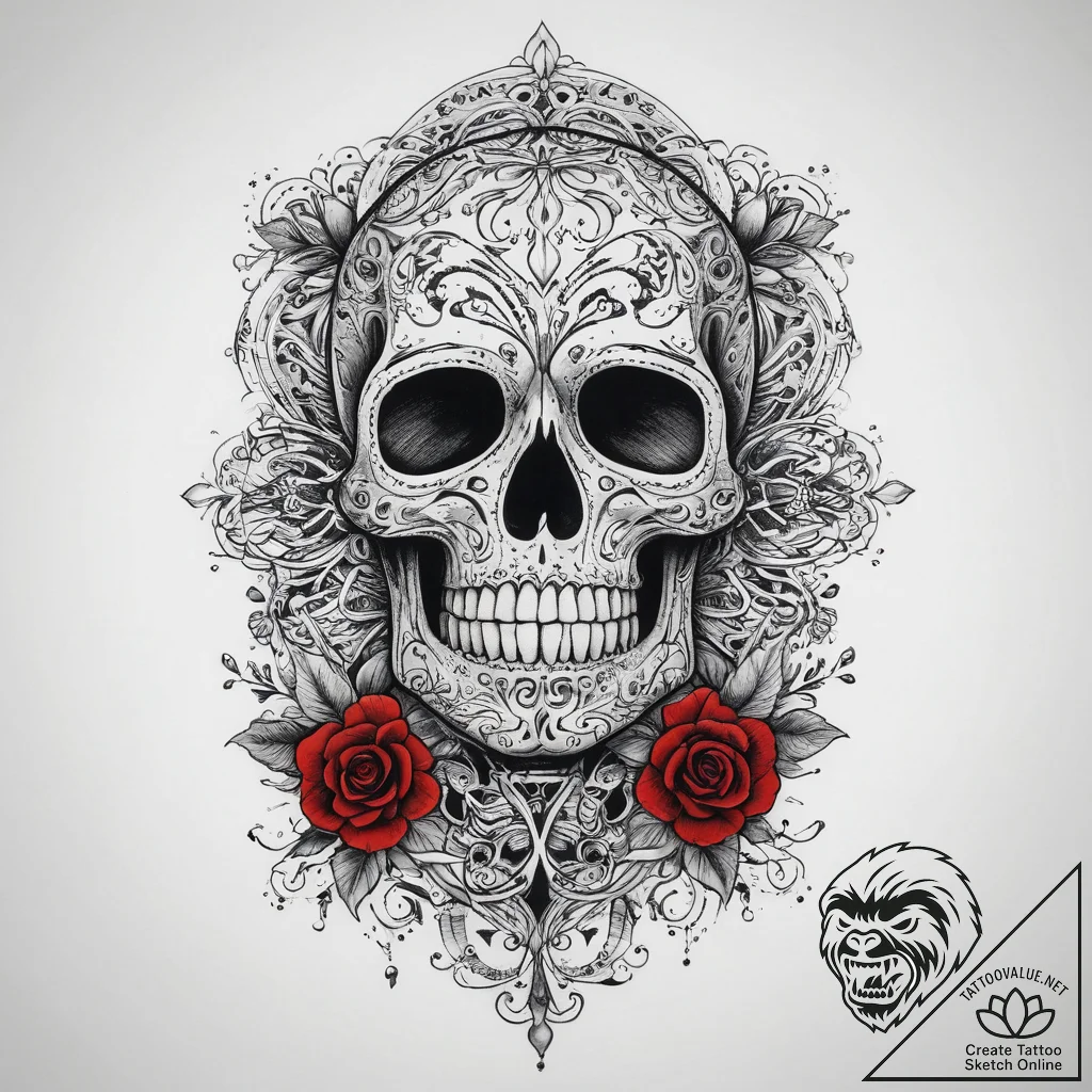 Tattoo sketch skeleton, concept art for tatto... - tattoo sketch (№1760215344_0, 11.10.2025 20:42) — tattoovalue.net