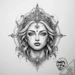 Tattoo sketch divine origin – tattoo sketch (№1760215992_0, 11.10.2025 20:53) — tattoovalue.net