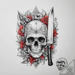 Tattoo sketch butcher meat cleaver and skull,… – tattoo sketch (№1760216207_0, 11.10.2025 20:56) — tattoovalue.net