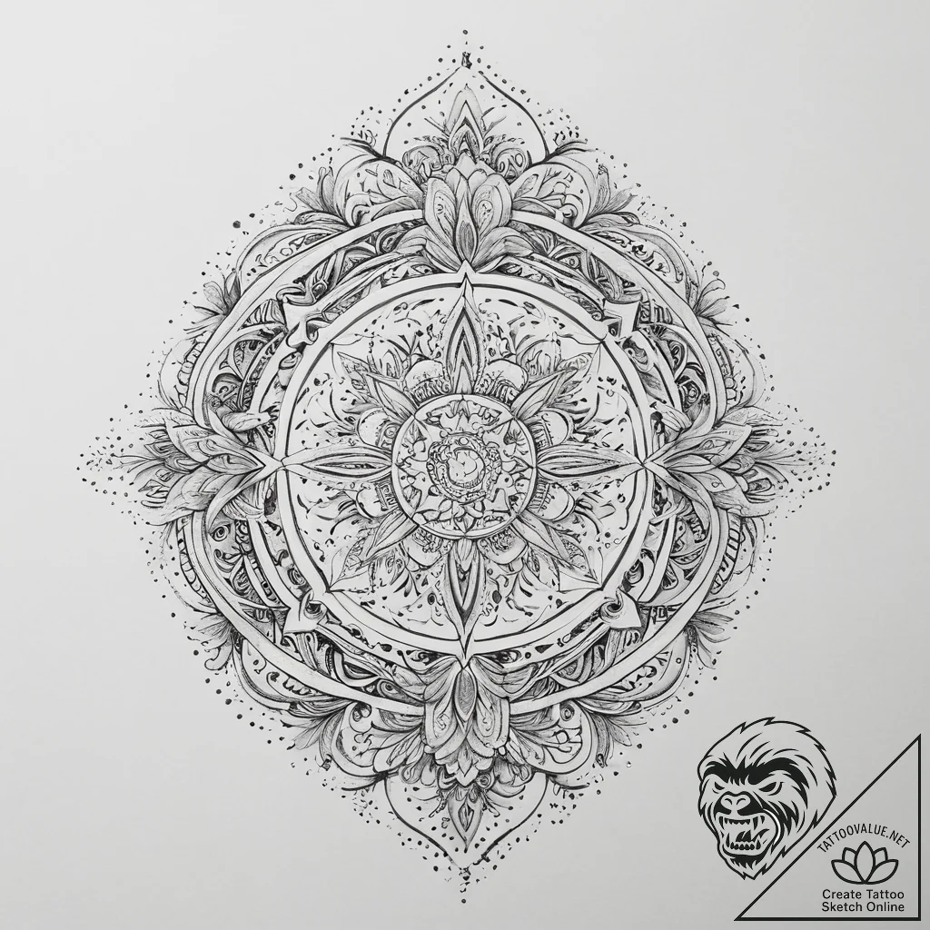Tattoo sketch cosmic spring, concept art for... - tattoo sketch (№1760216423_0, 11.10.2025 21:00) — tattoovalue.net