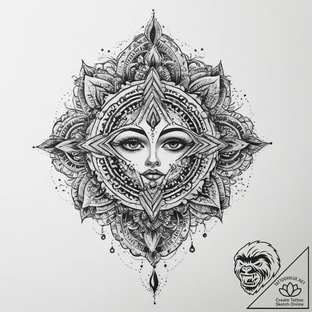 Tattoo sketch mystical redemption, tattoo fla... - tattoo sketch (№1760216639_0, 11.10.2025 21:03) — tattoovalue.net