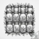 Tattoo sketch spice rack with jars, concept a… – tattoo sketch (№1760217287_0, 11.10.2025 21:14) — tattoovalue.net