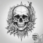 Tattoo sketch skull with a bayonet, tattoo sk… – tattoo sketch (№1760217945_0, 11.10.2025 21:25) — tattoovalue.net