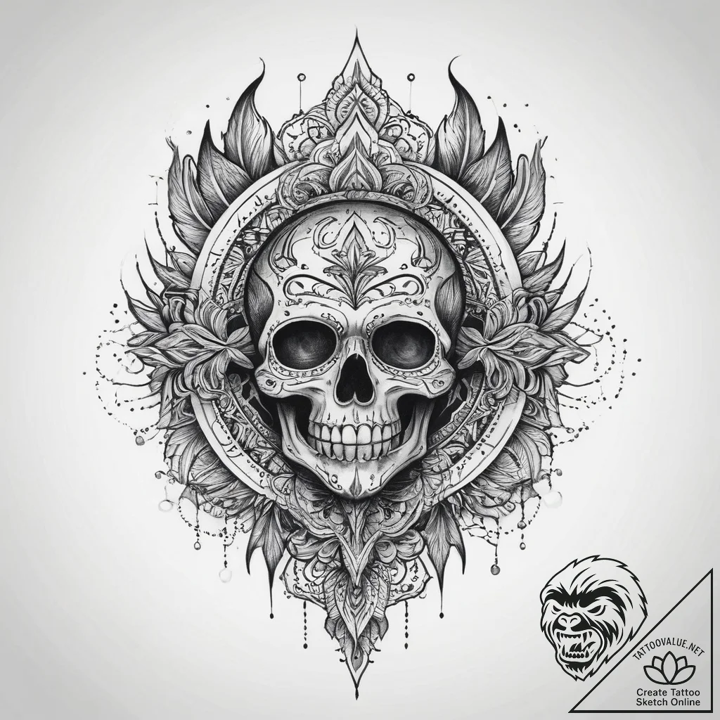 Tattoo sketch black, ink illustration for tat... - tattoo sketch (№1760218162_0, 11.10.2025 21:29) — tattoovalue.net