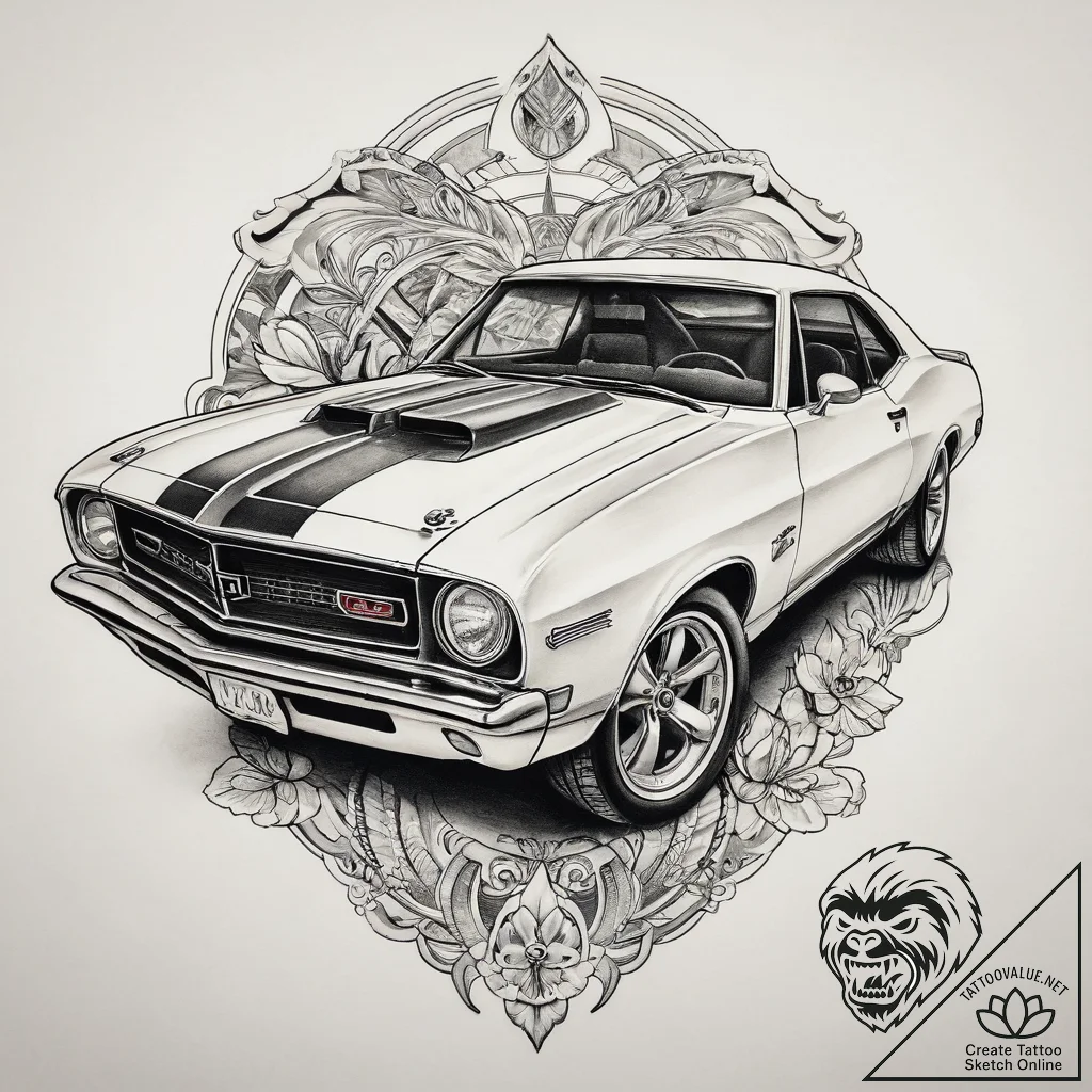 Tattoo sketch muscle car, tattoo sketch desig... - tattoo sketch (№1760218378_0, 11.10.2025 21:32) — tattoovalue.net