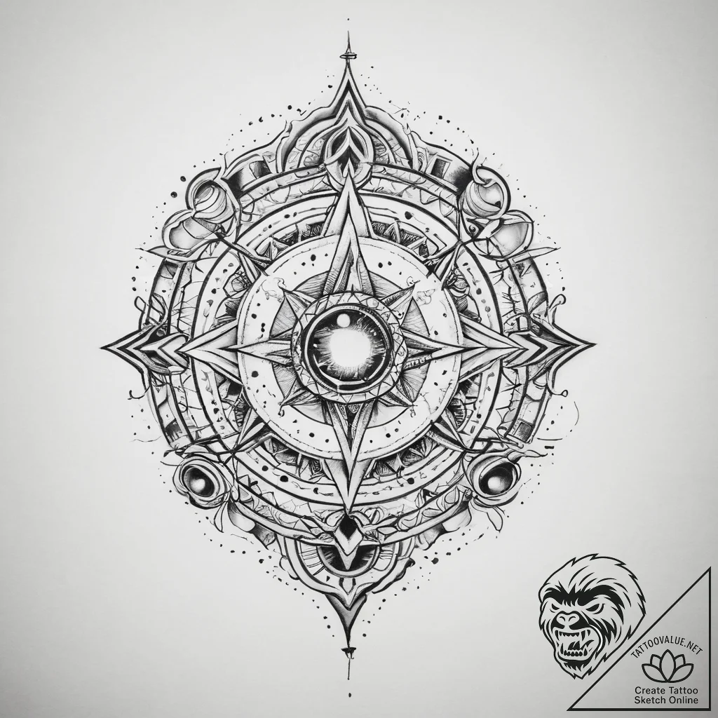 Tattoo sketch cosmic lore - tattoo sketch (№1760219242_0, 11.10.2025 21:47) — tattoovalue.net
