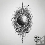 Tattoo sketch cosmic beginning, artistic tatt… – tattoo sketch (№1760220106_0, 11.10.2025 22:01) — tattoovalue.net