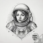 Tattoo sketch astronaut with planet, tattoo s… – tattoo sketch (№1760220540_0, 11.10.2025 22:09) — tattoovalue.net