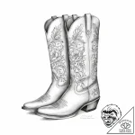 Tattoo sketch cowboy boot with a quote – tattoo sketch (№1760221191_0, 11.10.2025 22:19) — tattoovalue.net