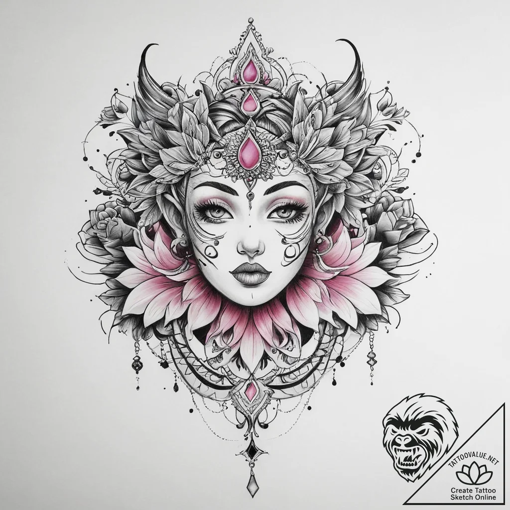 Tattoo sketch pink - tattoo sketch (№1760221632_0, 11.10.2025 22:27) — tattoovalue.net